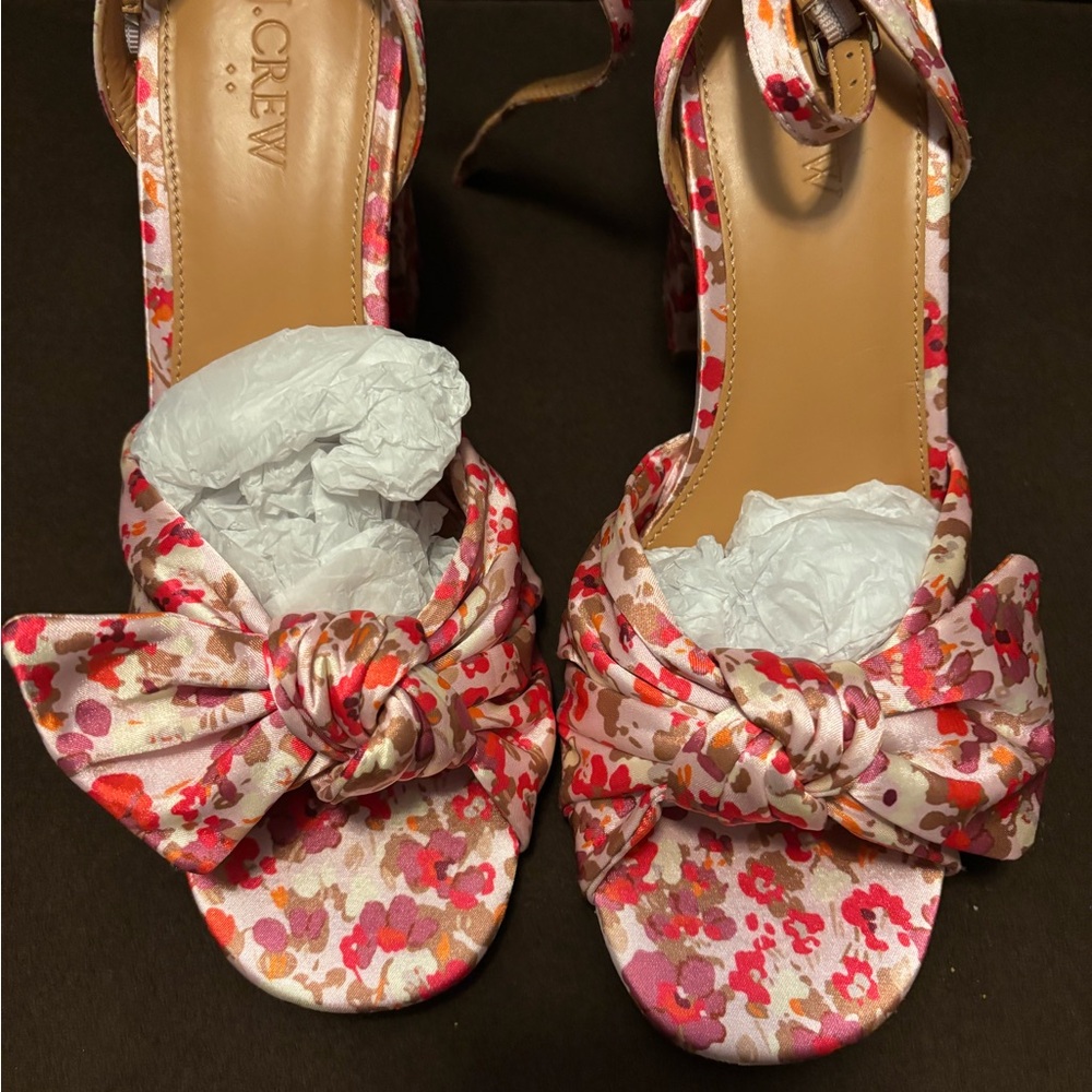 J. Crew Women's Floral Sandals - Pink and Red